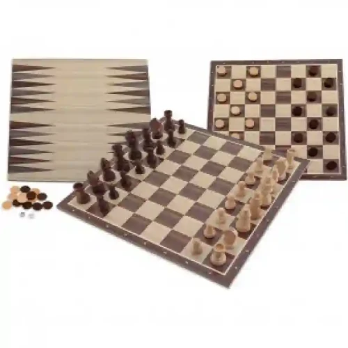 AQUAMARINE Set 3 Jocuri Sah Dame Table CP057