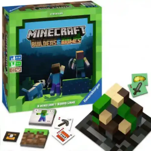 Joc de societate Ravensburger - Minecraft Builders & Biomes RVBR0880