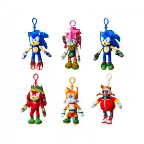 Sonic Prime Clip on Plush (S1) - 6 characters to collect - 15 cm - cdu SON7004