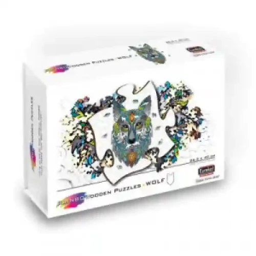 Puzzle din lemn multicolorat - Lup, 180 piese