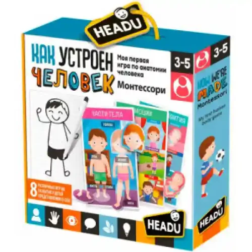Joc educativ Headu Монтессори Как устроен человек