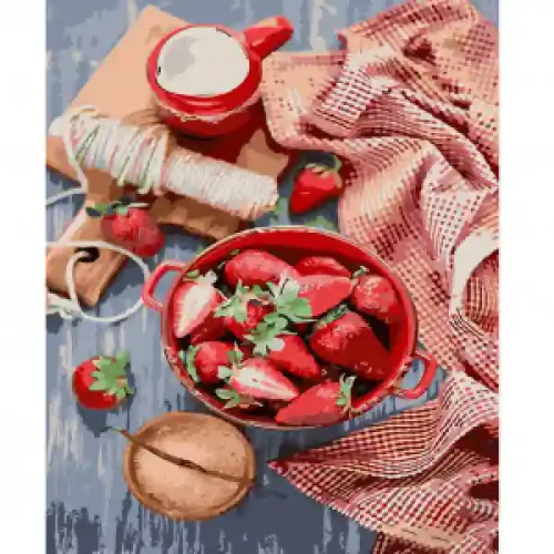 Pictura pe numere (HH020) Desert de capsuni 40х50 см