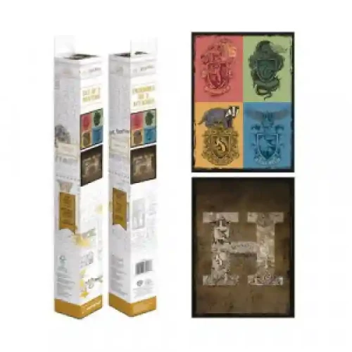 Set Poster Pyramid PPB35452 Harry Potter (Crests & Hogwarts) Box