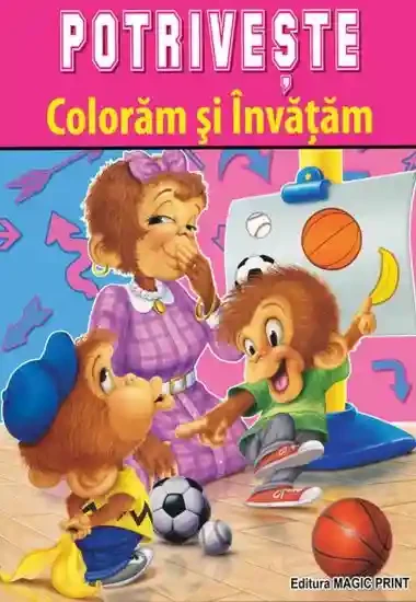 Potriveste maimute/ carte de colorat