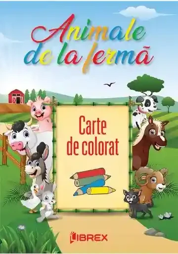 Animale de la ferma. Carte de colorat