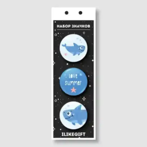 Set insigne Shark LOVE SUMMER