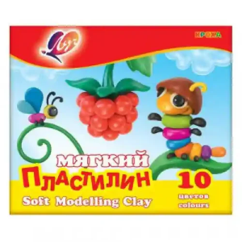 PLASTILINA 10cul. КРОХА мягкий 150gr. (6)