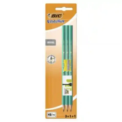 Set creion grafit Evolution 3creioane, 1radiera, 1ascutitoare 5 pcs