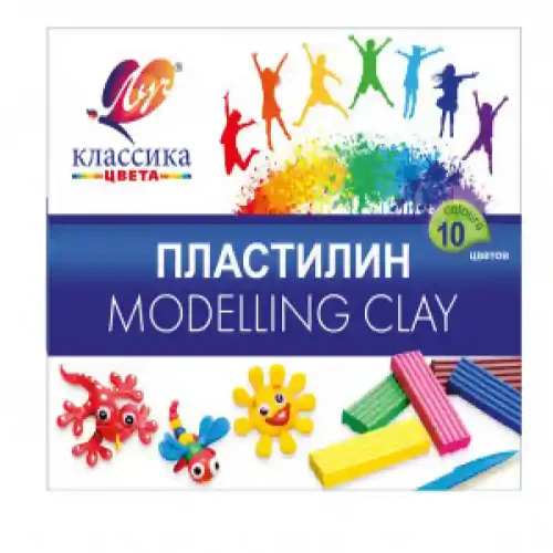 PLASTILINA 10 cul. Классика ЛУЧ 200gr. (4)