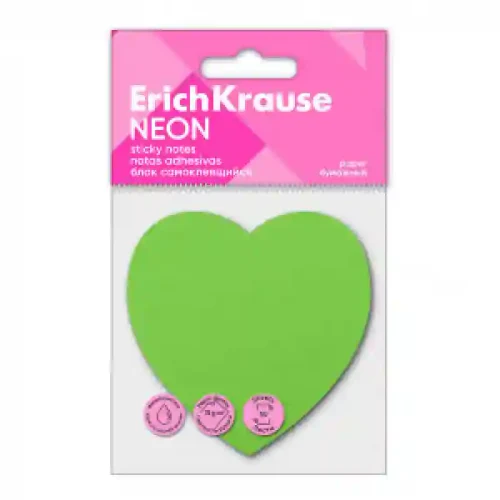 Notite 61726 ErichKrause Neon, Heart, 50 sheets, green (24)