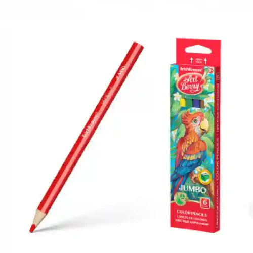 32473 Creioane color Triangular ArtBerry Jumbo 6 colors with sharpener (12)
