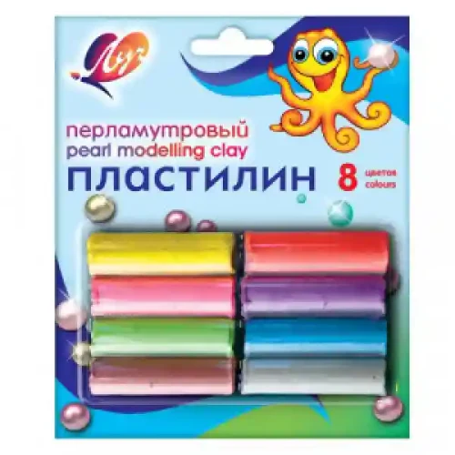 PLASTILINA 8cul. 104gr. Перламутровый ЛУЧ