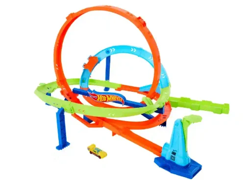 HTK16 Hot Wheels Set de joc “Ciclon cu circuite” cu mecanism de lansare