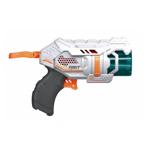 BH701 Blaster de jucarie manual cu gloante din spuma, 4 proiectile, cilindru rotativ, Fast Pioneer