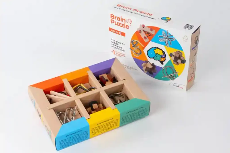 Joc de logica Puzzle mecanic RECENT Brain Set of 6 RT5144 3
